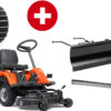Husqvarna Frontmäher R 112C mit Mähdeck Combi 85 - Winterpaket mit Schneeschild, Gummileiste und Schneeketten - Modell 2025