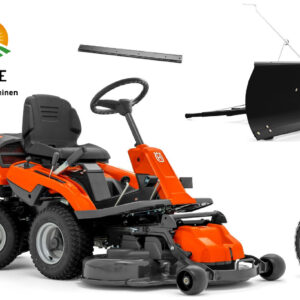 Husqvarna Profi-Frontmäher R 214C Combi 94 Winterpaket mit Schneeschild, Gummileiste, Gewicht und Schneeketten – Modell 2025